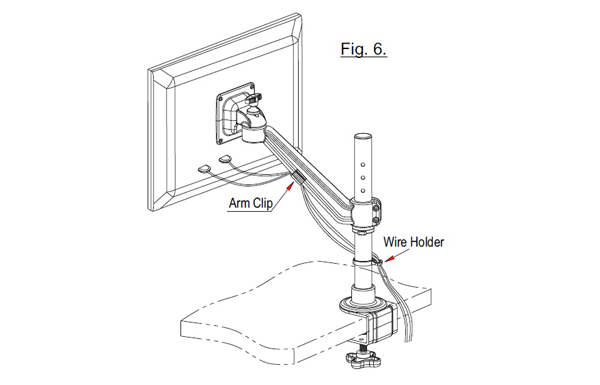 Ebco Flat Screen Holder Single Arm - Edge Mount